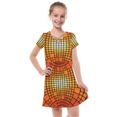 Pattern Background Rings Circle Orange Kids  Cross Web Dress by Pakrebo