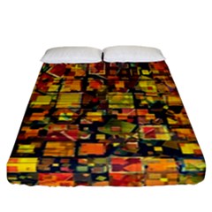 Color Abstract Artifact Pixel Fitted Sheet (california King Size) by Pakrebo