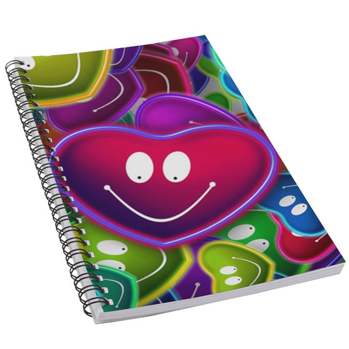 Heart Smile Love Many Friendly 5.5  x 8.5  Notebook