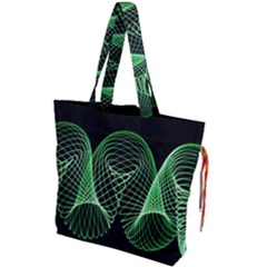 Abstract Desktop Background Green Drawstring Tote Bag by Pakrebo