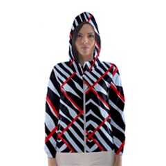 Model Abstract Texture Geometric Women s Hooded Windbreaker by Pakrebo