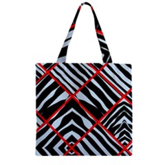 Model Abstract Texture Geometric Zipper Grocery Tote Bag