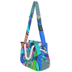 Retro Wave Background Pattern Rope Handles Shoulder Strap Bag by Pakrebo