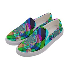 Retro Wave Background Pattern Women s Canvas Slip Ons by Pakrebo