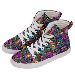 Bending Turn Distort Wave Modern Men s Hi-Top Skate Sneakers