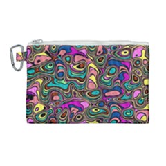 Bending Turn Distort Wave Modern Canvas Cosmetic Bag (Large)