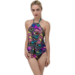 Bending Turn Distort Wave Modern Go with the Flow One Piece Swimsuit