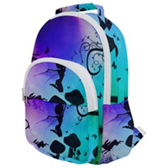 Cute Fairy Dancing In The Night Rounded Multi Pocket Backpack by FantasyWorld7