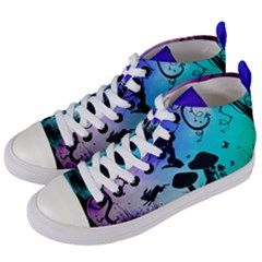 Cute Fairy Dancing In The Night Women s Mid-top Canvas Sneakers by FantasyWorld7