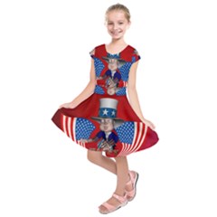 Happy 4th Of July Kids  Short Sleeve Dress by FantasyWorld7