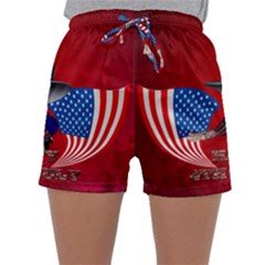 Happy 4th Of July Sleepwear Shorts by FantasyWorld7