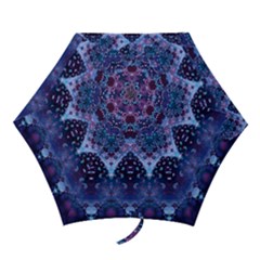 Blue Elegance Elaborate Fractal Fashion Mini Folding Umbrellas