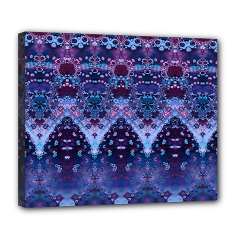 Blue Elegance Elaborate Fractal Fashion Deluxe Canvas 24  X 20  (stretched) by KirstenStar