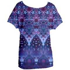 Blue Elegance Elaborate Fractal Fashion Women s Oversized Tee