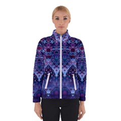 Blue Elegance Elaborate Fractal Fashion Winter Jacket