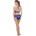 Blue Elegance Elaborate Fractal Fashion Halter Side Cut Swimsuit View2
