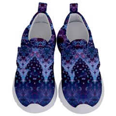 Blue Elegance Elaborate Fractal Fashion Kids  Velcro No Lace Shoes