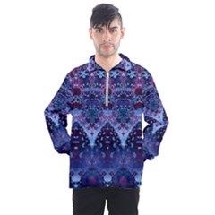 Blue Elegance Elaborate Fractal Fashion Men s Half Zip Pullover