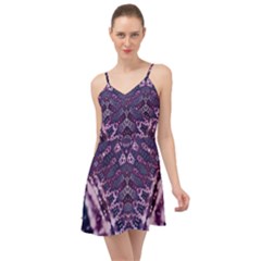 Purple Fractal Lace V Shape Summer Time Chiffon Dress by KirstenStar