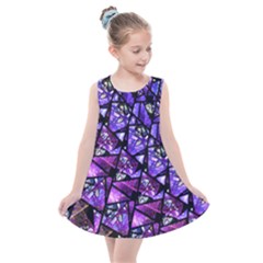  Blue Purple Shattered Glass Kids  Summer Dress by KirstenStar