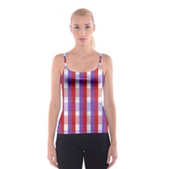 Gingham Pattern Line Spaghetti Strap Top by HermanTelo