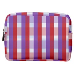 Gingham Pattern Line Make Up Pouch (medium) by HermanTelo