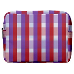 Gingham Pattern Line Make Up Pouch (large) by HermanTelo