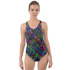 Pattern Artistically Cut-out Back One Piece Swimsuit