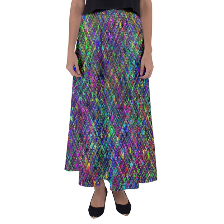 Pattern Artistically Flared Maxi Skirt