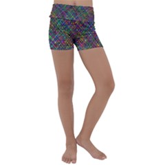 Pattern Artistically Kids  Lightweight Velour Yoga Shorts