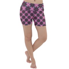Purple Pattern Texture Lightweight Velour Yoga Shorts by HermanTelo