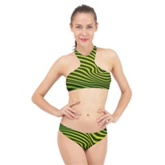 Wave Green High Neck Bikini Set by HermanTelo