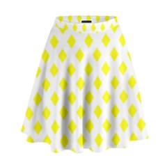 Yellow White High Waist Skirt