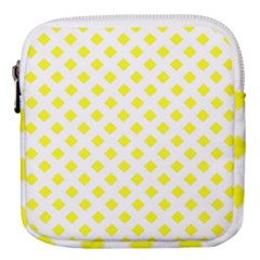 Yellow White Mini Square Pouch by HermanTelo