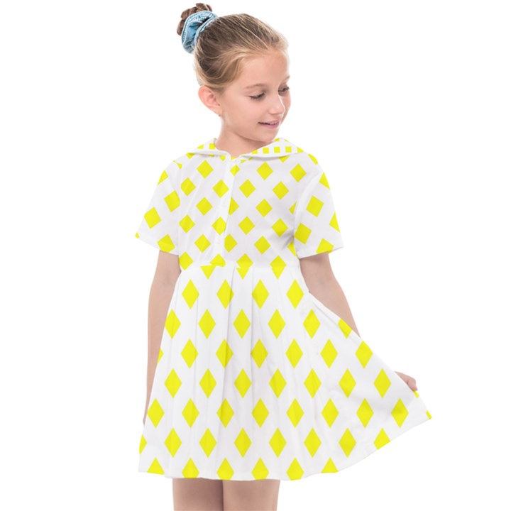 Yellow White Kids  Sailor Dress