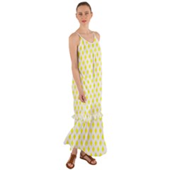 Yellow White Cami Maxi Ruffle Chiffon Dress by HermanTelo