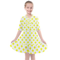Yellow White Kids  All Frills Chiffon Dress by HermanTelo