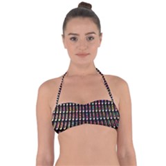 Texture Abstract Halter Bandeau Bikini Top