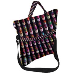 Texture Abstract Fold Over Handle Tote Bag