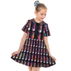 Texture Abstract Kids  Short Sleeve Shirt Dress