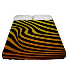 Wave Line Curve Abstract Fitted Sheet (california King Size)