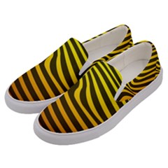 Wave Line Curve Abstract Men s Canvas Slip Ons