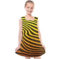 Wave Line Curve Abstract Kids  Cross Back Dress