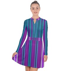 Fabric Pattern Color Structure Long Sleeve Panel Dress by Bajindul