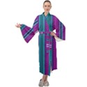 Fabric Pattern Color Structure Maxi Tie Front Velour Kimono View1