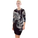 Ornament Spiral Rotated Quarter Sleeve Hood Bodycon Dress View1