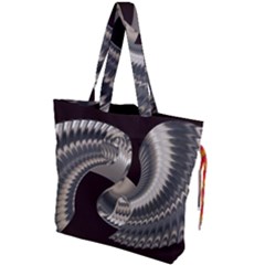 Ornament Spiral Rotated Drawstring Tote Bag by Bajindul