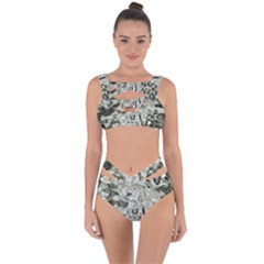 Abstract Stone Texture Bandaged Up Bikini Set 