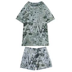 Abstract Stone Texture Kids  Swim Tee And Shorts Set by Bajindul