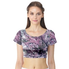 Ohio Redbud Short Sleeve Crop Top by Riverwoman